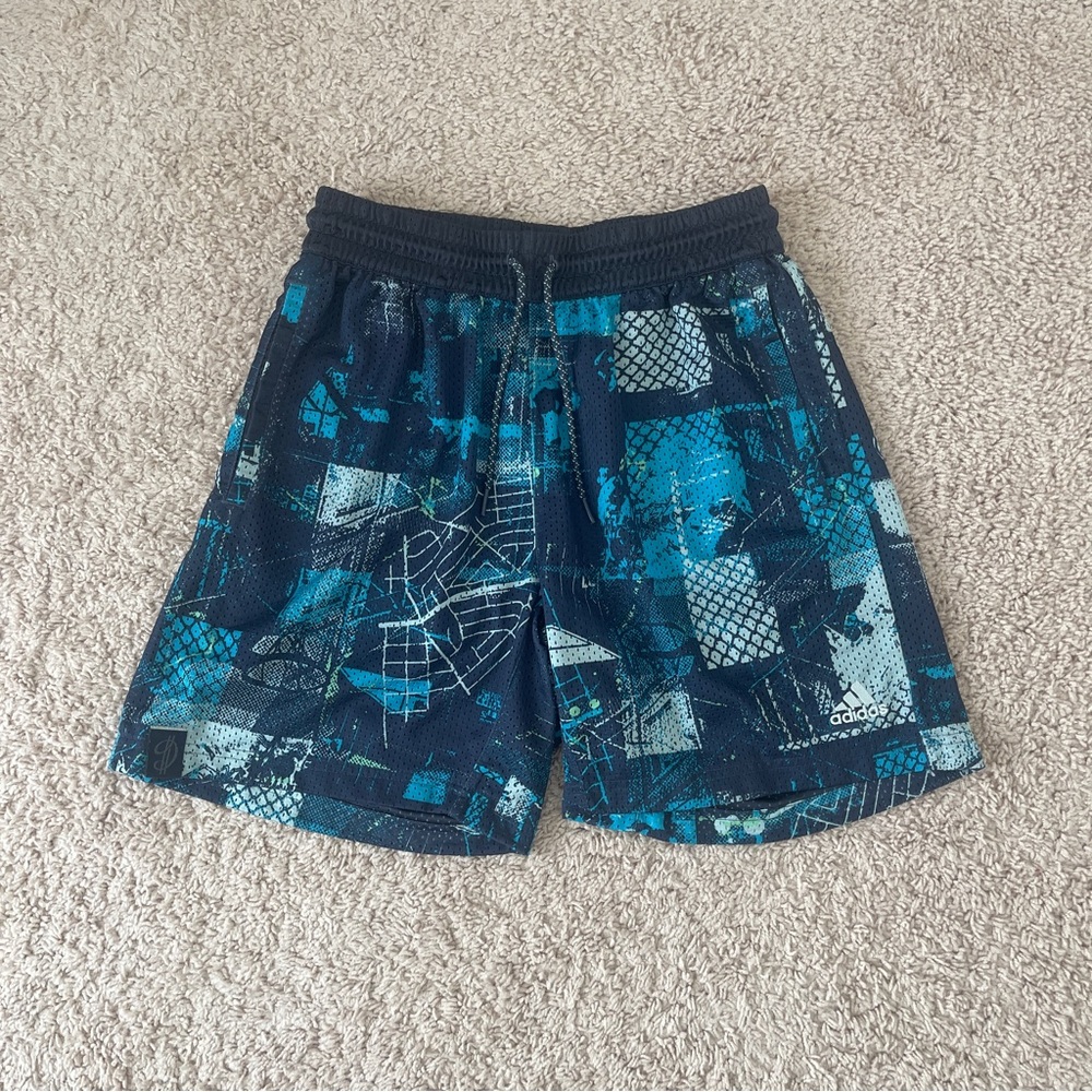 Adidas Damian Lillard Dame Dolla Reversible Basketball Blue Shorts Size Medium